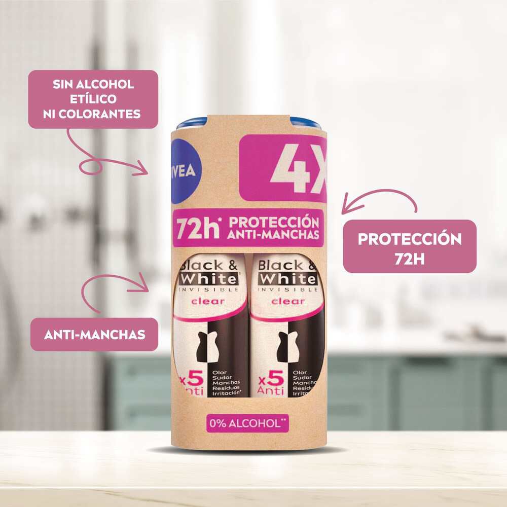 Pack-4-Antitranspirantes-Black&White-Clear-48Hrs-150-mL-imagen-3