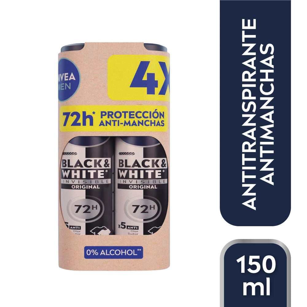 Pack-4-Antitranspirantes-Invisible-Black&White-48Hrs-150-mL-imagen-2