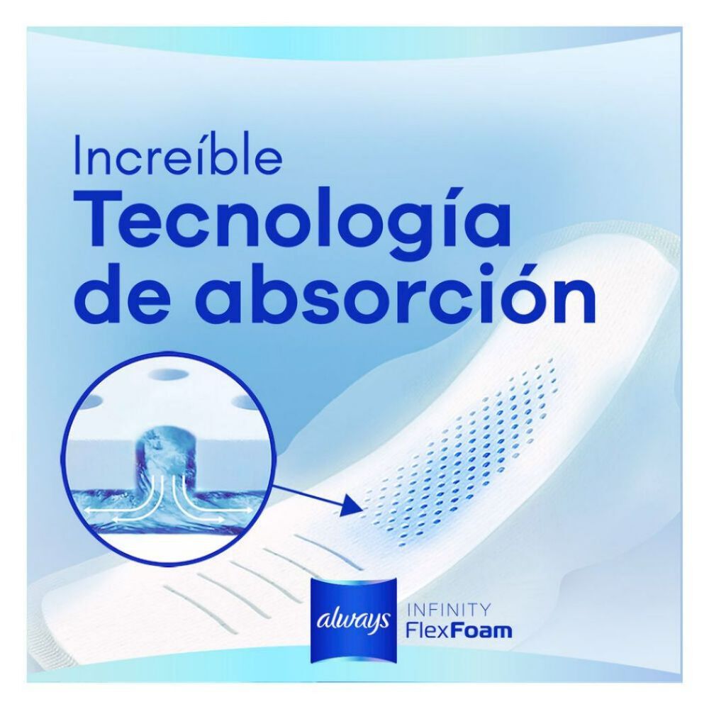Toalla-Higiénica-Nocturna-Ultradelgada-Infinity-Con-FlexFoam-Tela-Suave-16-Unidades-imagen-2