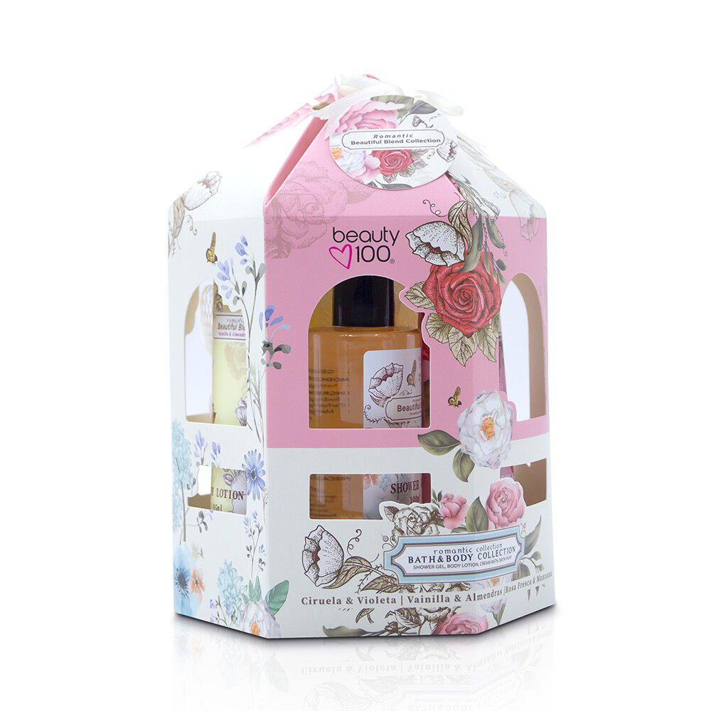Romantic-Crema-Baño-+-Shower-Gel-+-Body-Locion-+-Esponja-imagen-3