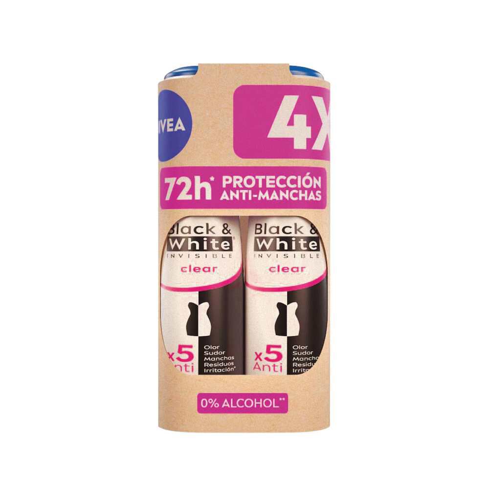 Pack-4-Antitranspirantes-Black&White-Clear-48Hrs-150-mL-imagen-1