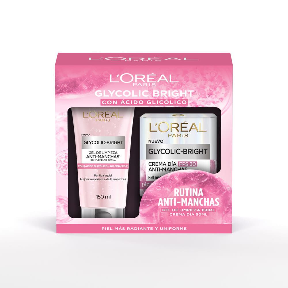 Rutina-Anti-Manchas-Glycolic-Bright:-Gel-De-Limpieza-Y-Crema-De-D&iacute;a-Fps30-imagen-1