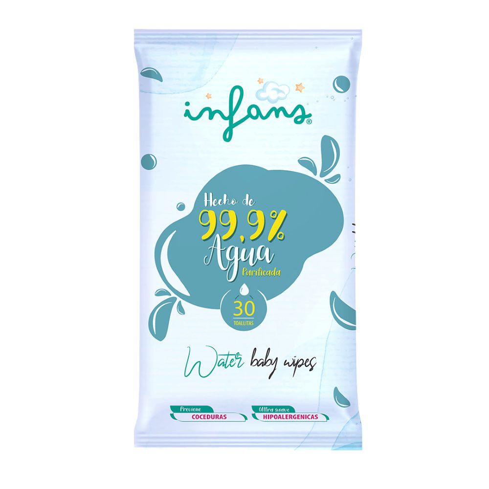 Infans-Water-Baby-Wipes-Toallitas-Humedas-P/Bebe-De-Agua-Hipoalergenica-30-Und.-imagen