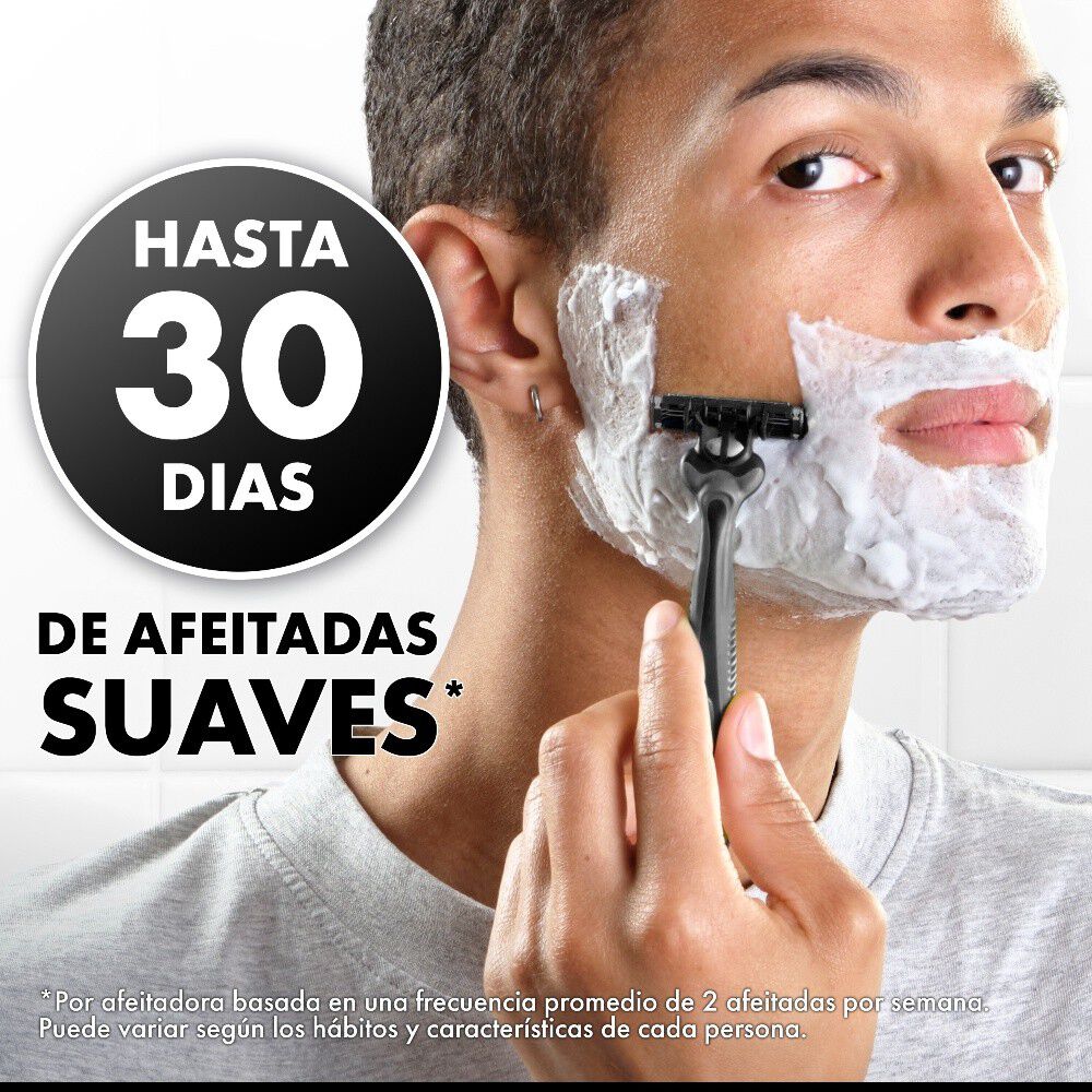Máquina-de-Afeitar-Prestobarba-3-Carbono-con-Carbón-Activado-4-Und-imagen-4